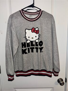 Hello Kitty Grey Sweatshirt with Red, Black & White Trim